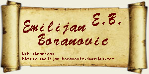 Emilijan Boranović vizit kartica